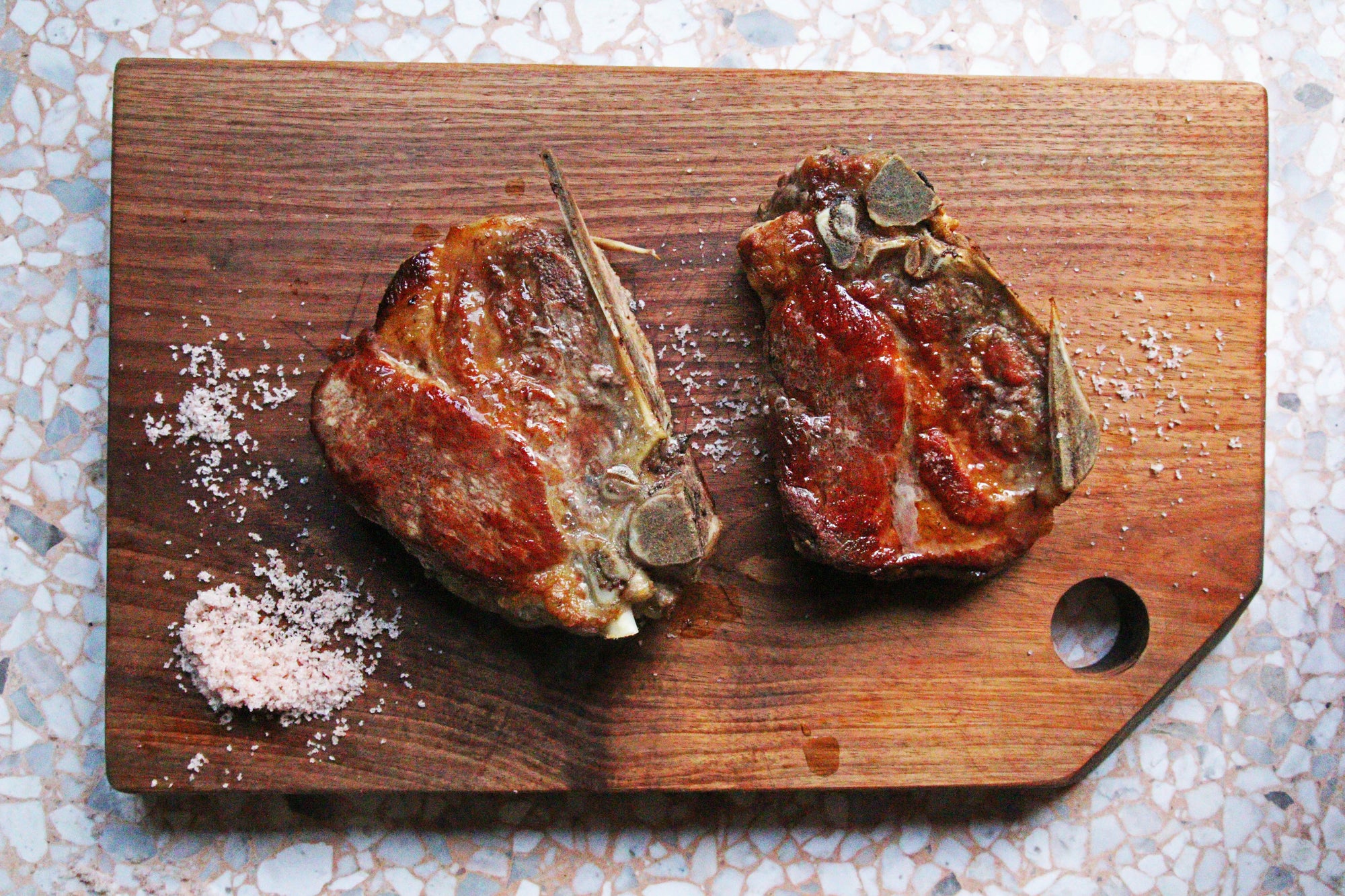 Pork Scotch Steak, potatos and apple maple sauce