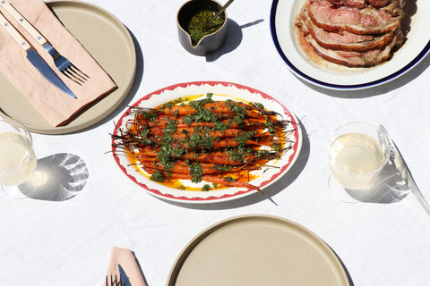 Harissa Dutch Carrots with Labneh and Salsa Verde by Clementine Day