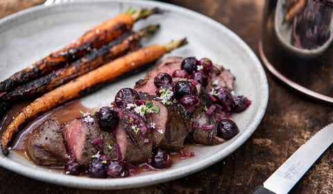 Venison with blueberry sauce