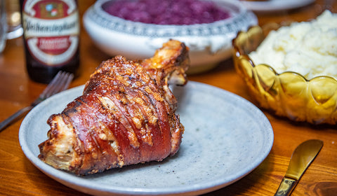 Bavarian Pork Knuckle with Rotkohl