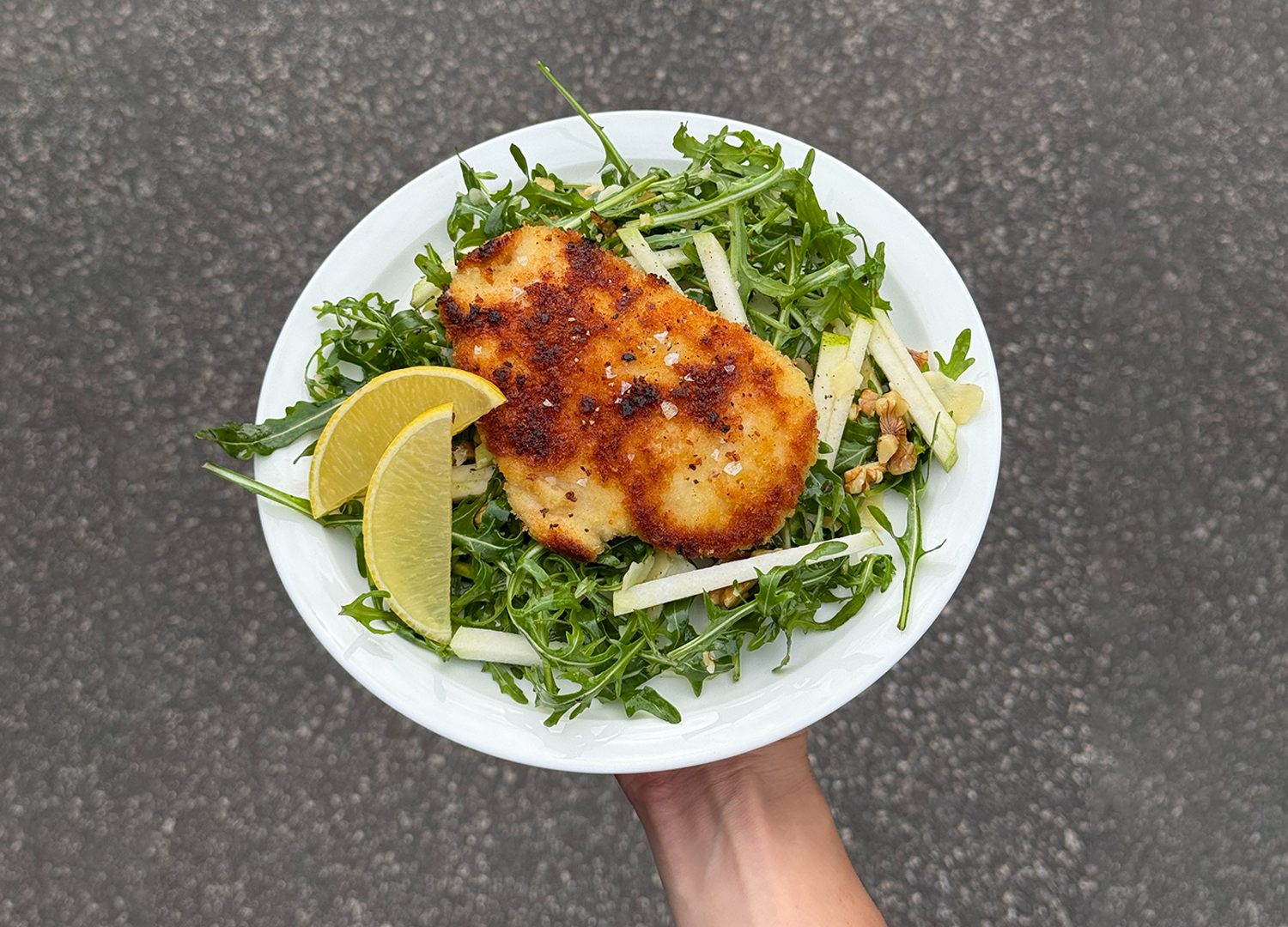 Chicken Schnitzel with Winter Salad
