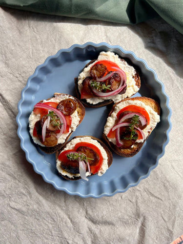 Chorizo, Ricotta &amp; Tomato Crostini