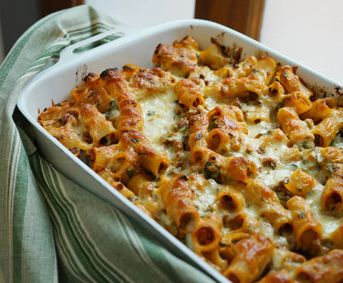 Recipes under $20 - Italian Sausage + Zucchini Pasta Bake