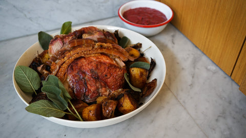 Roast Pork with Rhubarb