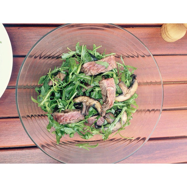 Grilled Steak and Field Mushrooms with Rocket