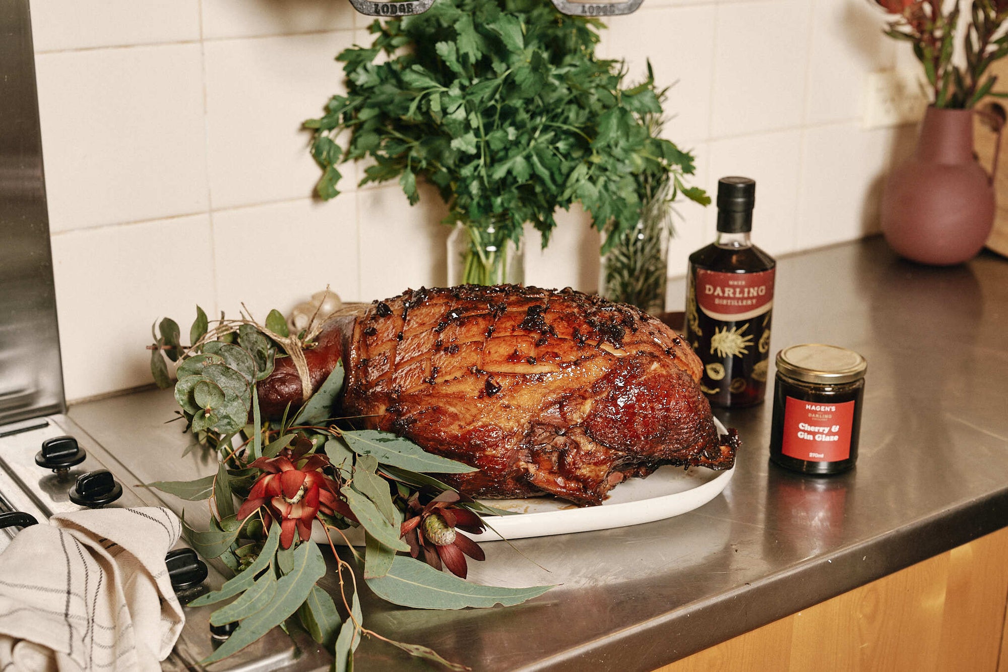 Glazed Ham with Cherry & Gin Glaze