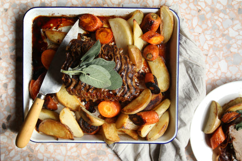 Pancetta Wrapped Pork Scotch