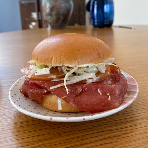 Maple Glazed Mortadella Sando by Alex Pineo