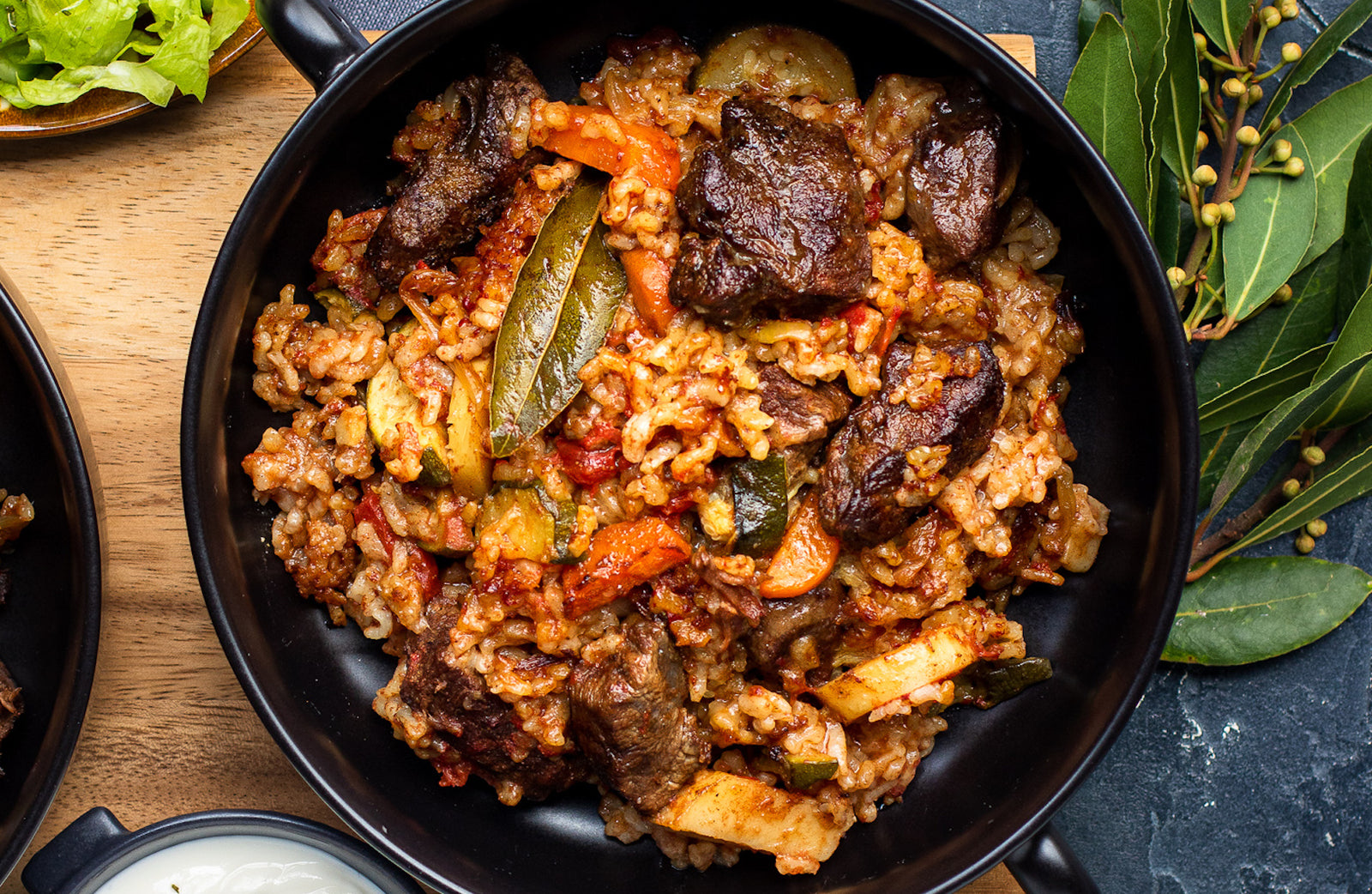 Beef Chunks And Rice Slow Cooked Beef with Rice and Cumin By