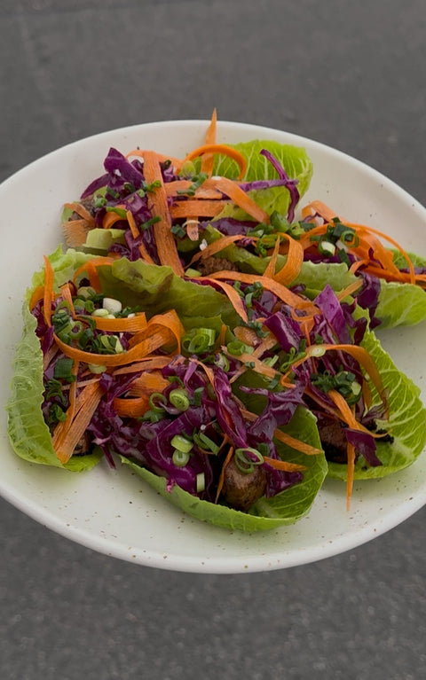 Garlic Butter Steak Bites in Lettuce Cups