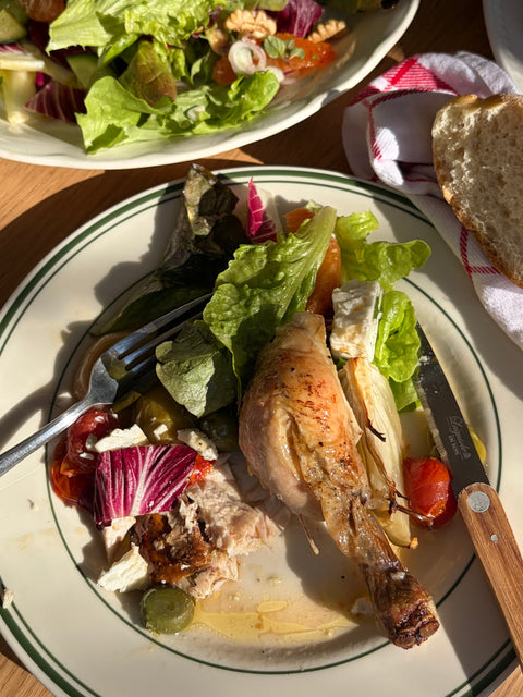 Mediterranean roast chicken with feta and blood orange salad