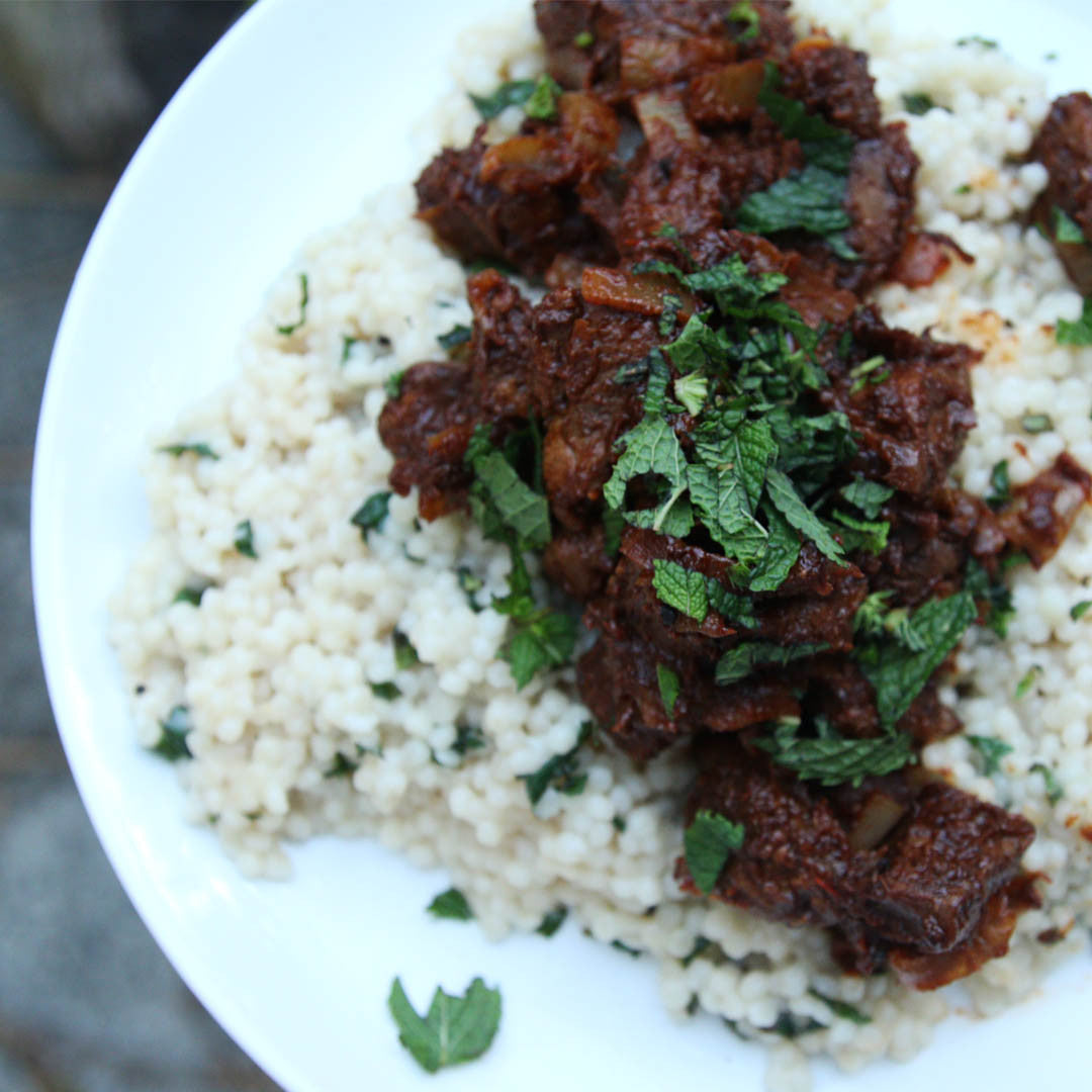 Mediterranean braised lamb with couscous