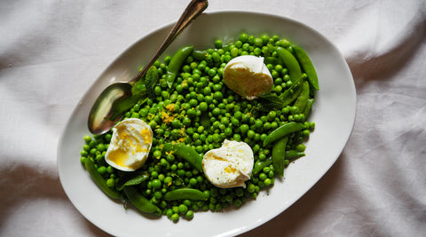 Festive Feasting - Pea, Sugar Snap + Mozzarella Salad by Vanessa Gordon
