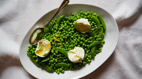 Festive Recipes - Pea, Sugar Snap + Mozzarella Salad by Vanessa Gordon