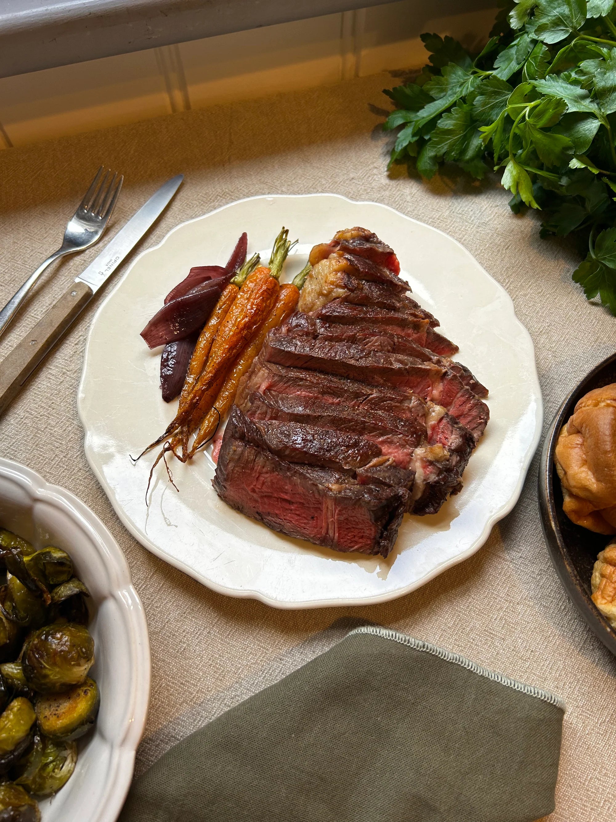 Festive Recipes - Reverse Seared Ribeye with Yorkshire Pudding and Red Wine Gravy