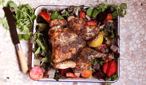 Lemon Pepper Butterflied Roast Chicken