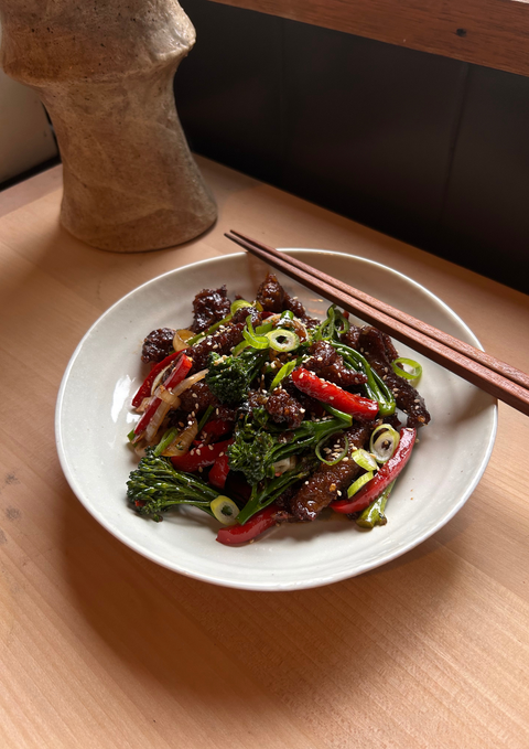 Air Fryer Crispy Beef Stir Fry