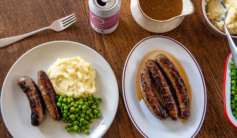 Autumn Recipes - Bangers & Mash with Onion Gravy